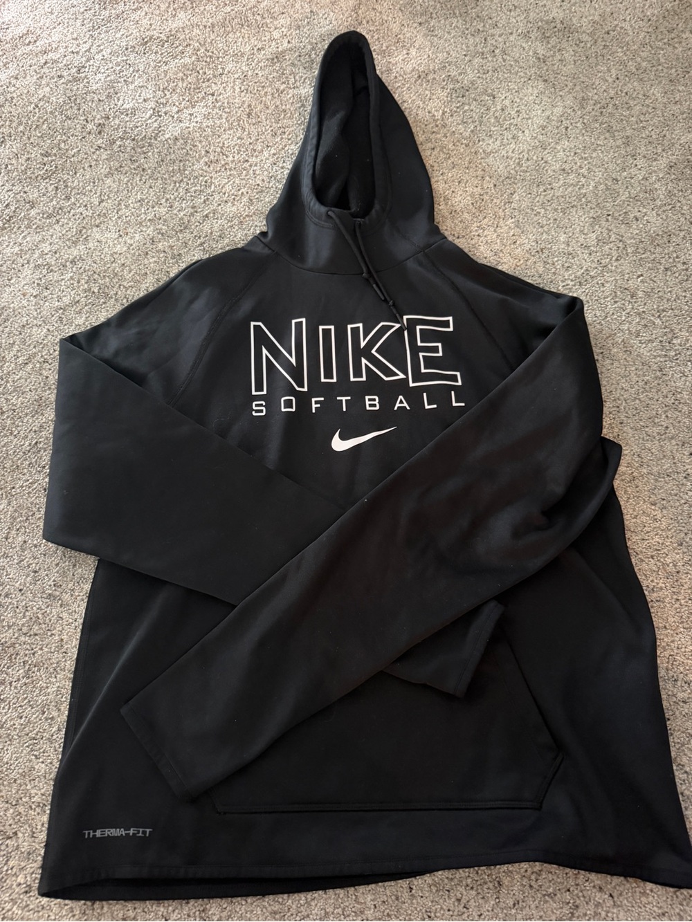 Nike Black Hoodie with White NIKE Softball Logo